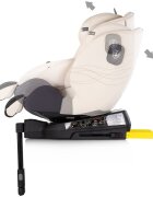 CHIPOLINO Scaun auto pentru copii Premium Biscotta i-Size rotativ 40-150 cm sistem isofix si picior de suport protectie la impact lateral SPS tetiera reglabila husa detasabila