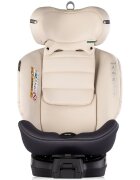 CHIPOLINO Scaun auto pentru copii Premium Biscotta i-Size rotativ 40-150 cm sistem isofix si picior de suport protectie la impact lateral SPS tetiera reglabila husa detasabila