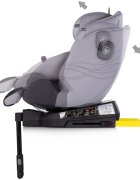 CHIPOLINO Scaun auto pentru copii Premium Cloud i-Size rotativ 40-150 cm sistem isofix si picior de suport protectie la impact lateral SPS tetiera reglabila husa detasabila