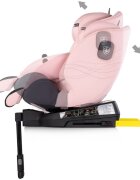 CHIPOLINO Scaun auto pentru copii Premium Pink Marshmallow i-Size rotativ 40-150 cm sistem isofix si picior de suport protectie la impact lateral SPS tetiera reglabila husa detasabila