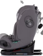 CHIPOLINO Scaun auto pentru copii Techno iGrow Charcoal I-Size 40-150 cm cu sistem Isofix si sezut rotativ