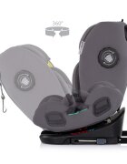 CHIPOLINO Scaun auto pentru copii Techno iGrow Charcoal I-Size 40-150 cm cu sistem Isofix si sezut rotativ
