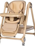 CHIPOLINO Scaun de masa 2 in 1 Melba Latte reglabil transformabil roti cu frana pliere compacta