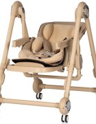 CHIPOLINO Scaun de masa 2 in 1 Melba Latte reglabil transformabil roti cu frana pliere compacta
