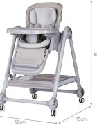 CHIPOLINO Scaun de masa 2 in 1 Melba Platinum reglabil transformabil roti cu frana pliere compacta