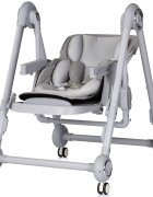 CHIPOLINO Scaun de masa 2 in 1 Melba Platinum reglabil transformabil roti cu frana pliere compacta