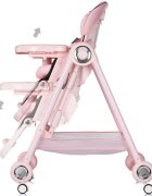 CHIPOLINO Scaun de masa 2 in 1 Melba Powder Pink reglabil transformabil roti cu frana pliere compacta