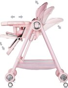CHIPOLINO Scaun de masa 2 in 1 Melba Powder Pink reglabil transformabil roti cu frana pliere compacta