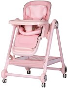 CHIPOLINO Scaun de masa 2 in 1 Melba Powder Pink reglabil transformabil roti cu frana pliere compacta