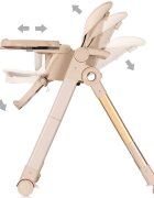 CHIPOLINO Scaun de masa 2 in 1 transformabil in leagan Super Chef Tiramisu cu roti spatar reglabi sezut reglabil pliere compacta