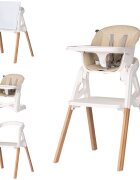 CHIPOLINO Scaun de masa 4 in 1 Multi Cashmere transformabil reglabil picioare elegante din lemn