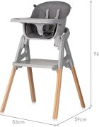 CHIPOLINO Scaun de masa 4 in 1 Multi Charcoal transformabil reglabil picioare elegante din lemn