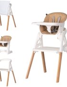 CHIPOLINO Scaun de masa 4 in 1 Multi Latte transformabil reglabil picioare elegante din lemn