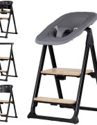 CHIPOLINO Scaun de masa 4 in 1 Quatro Charcoal transformabil reglabil si pliabil