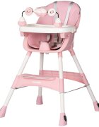 CHIPOLINO Scaun de masa Avocado Powder Pink cu tava reglabila jucarie detasabila cotiere si suport pentru picioare