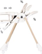 CHIPOLINO Scaun de masa pentru copii Candy Shop Cashmere cu spatar reglabil in 3 pozitii inaltime reglabila 4 roti