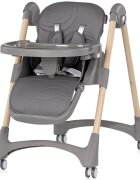 CHIPOLINO Scaun de masa pentru copii Candy Shop Charcoal cu spatar reglabil in 3 pozitii inaltime reglabila 4 roti
