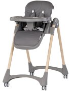 CHIPOLINO Scaun de masa pentru copii Candy Shop Charcoal cu spatar reglabil in 3 pozitii inaltime reglabila 4 roti