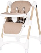 CHIPOLINO Scaun de masa pentru copii Candy Shop Latte cu spatar reglabil in 3 pozitii inaltime reglabila 4 roti