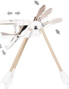 CHIPOLINO Scaun de masa pentru copii Candy Shop Latte cu spatar reglabil in 3 pozitii inaltime reglabila 4 roti