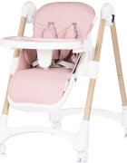 CHIPOLINO Scaun de masa pentru copii Candy Shop Powder Pink cu spatar reglabil in 3 pozitii inaltime reglabila 4 roti