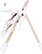 CHIPOLINO Scaun de masa pentru copii Candy Shop Powder Pink cu spatar reglabil in 3 pozitii inaltime reglabila 4 roti