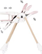 CHIPOLINO Scaun de masa pentru copii Candy Shop Powder Pink cu spatar reglabil in 3 pozitii inaltime reglabila 4 roti