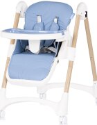 CHIPOLINO Scaun de masa pentru copii Candy Shop Sky Blue cu spatar reglabil in 3 pozitii inaltime reglabila 4 roti