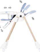 CHIPOLINO Scaun de masa pentru copii Candy Shop Sky Blue cu spatar reglabil in 3 pozitii inaltime reglabila 4 roti