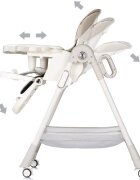 CHIPOLINO Scaun de masa Yogurt Cashmere reglabil tava dubla husa din piele ecologica roti cu frana