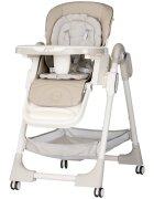 CHIPOLINO Scaun de masa Yogurt Cashmere reglabil tava dubla husa din piele ecologica roti cu frana