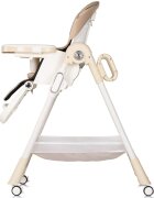 CHIPOLINO Scaun de masa Yogurt Latte reglabil tava dubla husa din piele ecologica roti cu frana