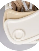 CHIPOLINO Scaun de masa Yogurt Latte reglabil tava dubla husa din piele ecologica roti cu frana