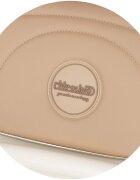 CHIPOLINO Scaun de masa Yogurt Latte reglabil tava dubla husa din piele ecologica roti cu frana