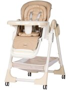 CHIPOLINO Scaun de masa Yogurt Latte reglabil tava dubla husa din piele ecologica roti cu frana