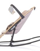 CHIPOLINO Scaunel balansoar Senso Biscotta Wood cu spatar reglabil bara de jucarii suport pentru cap centuri de siguranta pliere compacta