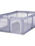 CHIPOLINO Tarc de joaca pentru copii 180x120 cm Lotus Grey 2 inele ajutatoare si usa cu fermoar