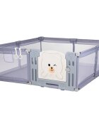 CHIPOLINO Tarc de joaca pentru copii Amico Grey 200x180 cm cu usa si 2 inele ajutatoare