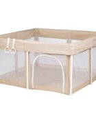 CHIPOLINO Tarc de joaca pentru copii Vibe Beige 120x120 cm inele ajutatoare si usa pentru acces