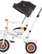 CHIPOLINO Tricicleta Marathon Black White cu sezut rotativ suport picioare maner reglabil 2 cosulete greutate admisa 25 kg