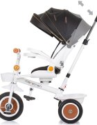 CHIPOLINO Tricicleta Marathon Black White cu sezut rotativ suport picioare maner reglabil 2 cosulete greutate admisa 25 kg