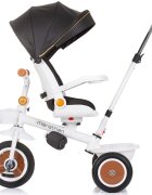CHIPOLINO Tricicleta Marathon Black White cu sezut rotativ suport picioare maner reglabil 2 cosulete greutate admisa 25 kg