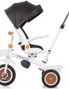 CHIPOLINO Tricicleta Marathon Black White cu sezut rotativ suport picioare maner reglabil 2 cosulete greutate admisa 25 kg