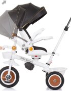 CHIPOLINO Tricicleta Marathon Black White cu sezut rotativ suport picioare maner reglabil 2 cosulete greutate admisa 25 kg