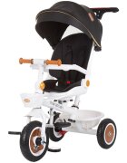 CHIPOLINO Tricicleta Marathon Black White cu sezut rotativ suport picioare maner reglabil 2 cosulete greutate admisa 25 kg