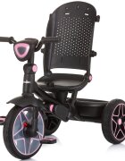 CHIPOLINO Tricicleta pentru copii Derby flamingo cu copertina si sezut reversibil spatar reglabil pozitie somnfrana suport pentru picioare maner cu control al directiei jucarie cu muzica si lumini
