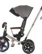 CHIPOLINO Tricicleta pentru copii Derby granite cu copertina si sezut reversibil spatar reglabil pozitie somnfrana suport pentru picioare maner cu control al directiei jucarie cu muzica si lumini