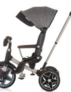 CHIPOLINO Tricicleta pentru copii Derby granite cu copertina si sezut reversibil spatar reglabil pozitie somnfrana suport pentru picioare maner cu control al directiei jucarie cu muzica si lumini