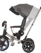 CHIPOLINO Tricicleta pentru copii Derby granite cu copertina si sezut reversibil spatar reglabil pozitie somnfrana suport pentru picioare maner cu control al directiei jucarie cu muzica si lumini