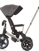CHIPOLINO Tricicleta pentru copii Derby granite cu copertina si sezut reversibil spatar reglabil pozitie somnfrana suport pentru picioare maner cu control al directiei jucarie cu muzica si lumini